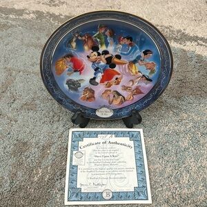 Magical Disney Moments Bradford Exchange Plate Collection “Once Upon A Kiss”
